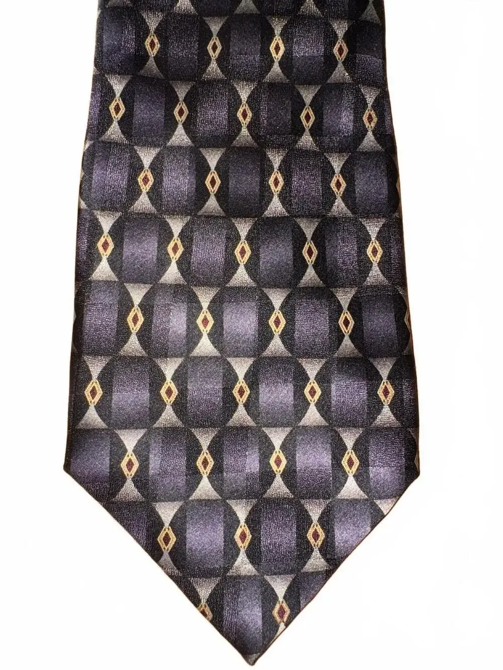 Facets geometric patterned 100% silk tie new with tags